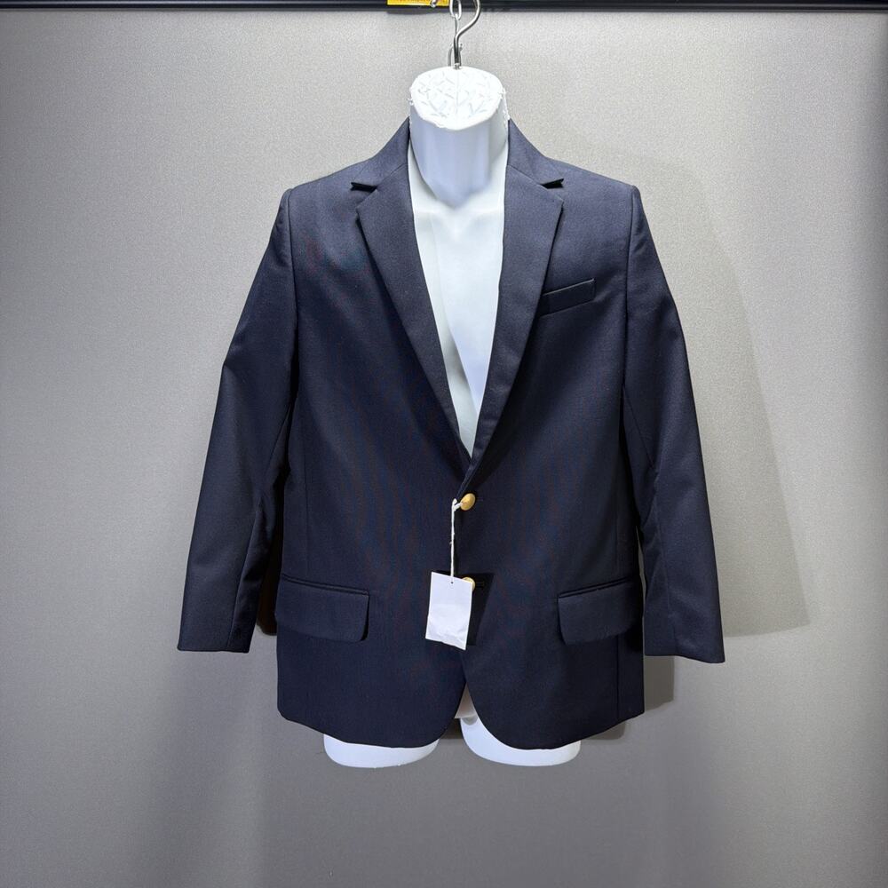 Lands' End School Uniform Boys Hopsack Blazer Deep Navy size 12-13 NWOT